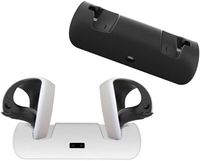 Ladestation Schnellladung für PS VR2 DualSense Controller mit LED-Licht-Anzeigen, Ladeschutz Controller Ladegeräte Docking Station für Doppelte Playstation VR2 Controller, PS VR2 Zubehör -Weiß