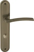 DOMINO Türgriff 78 Drückergarnitur WC - Badezimmer Set | Links & Rechts Türbeschlag für WC/Badezimmertüren | L-Form | Türbeschläge aus Aluminium | Bronze Türdrückergarnitur | PRESTO M3