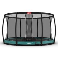 BERG inground Trampolin rund Champion grün 380 cm mit Sicherheitsnetz deluxe