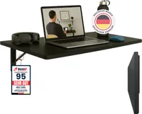 Flipwall Wandklapptisch, Mattschwarz, 100 x 60 cm