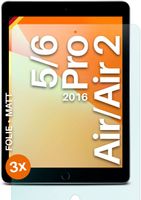 moex® 3x Schutzfolie kompatibel mit iPad 5/6, Air 1/2, Pro 9.7 - Displayschutzfolie Anti Reflex Folie, Matt