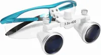 Přenosná lupa, přenosná binokulární lupa 3,5x 420 mm, optické sklo, náhlavní lupa + 3 W LED reflektor