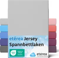 Jersey Spannbettlaken 120x200cm - 100% BAUMWOLLE - Bettlaken Spannbetttuch 120x200cm - Silber