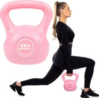 SPRINGOS Kettlebell 6 kg Ružová hojdacia činka pre ženy Športové vybavenie na posilňovanie Fitness tréning Svalový tréning