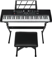 FCH 61 kláves E Keyboard,Elektronické piano, digitální klavírní set, stojan na klávesy, klávesová lavice a mikrofon