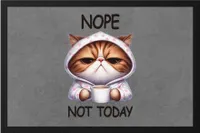 Nope Not Today Fußmatte Katze Lustig Süß Geschenkidee für Morgenmuffel