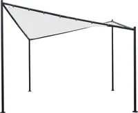 DEGAMO Pavillon Gartenpavillonm Walmdachpavillon ORLANDO 3,5x3,5m , Höhe 2,85m mit Plane PVC-bechichtet weiss