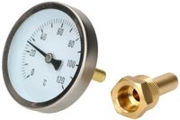 KOTARBAU® Bimetall-Zeigerthermometer zum Einschrauben für Heizanlagen Wasserleitungen 0-120 ° C