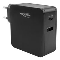 ANSMANN 2-Port USB Charger 60W - USB C mit Quick Charge 3.0 & Power Delivery