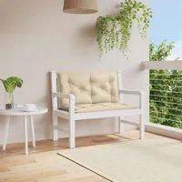 vidaXL Poduszka na ławkę ogrodową beżowa 100x(50+50)x7 cm tkanina Oxford