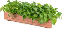 GOPLUS Blumenkasten Holz, Pflanzkasten Blumenbeet mit 2 Entwässerungslöchern, Gartrnbeet Blumenkübel für Garten & Balkon, 91,5 x 18 x 16cm