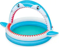 Bestway® Planschbecken Sharktastic™ mit Wassersprinkler 163 x 127 x 92 cm