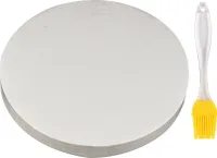 CANDeal 500 listů pečicího papíru s nepřilnavým povrchem 25 cm kulatý grilovací papír se silikonovým kartáčem pro plechy na pečení a grilování v troubě, s 1 silikonovým kartáčem