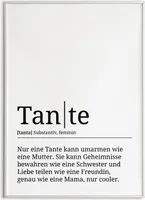 Tante Poster Definition - Wandbild Geschenk – A3 (29.7x42cm) / weißer Bilderahmen