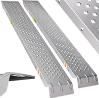 MONZANA® 2x Auffahrrampe 400 kg Tragfähigkeit galvanisierter Stahl 160x22,5x4,5cm rutschfeste perforierte Oberfläche PKW Transport Laderampe Rampe