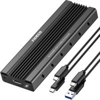 FIDECO M.2 NVME SATA SSD Gehäuse, PCIe USB 3.1, 10Gbps, Gen2 Festplattengehäuse, Festplatten-Adapter für 2230 2242 2260 2280 M.2 NVMe/SATA SSD von M-Key oder M+B Key, UASP-Unterstützung