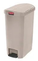 Rubbermaid Slim Jim® Step-On-Tretabfallbehälter, 49 l, Kunststoff, Pedal seitlich, beige