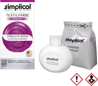 Simplicol textilní barvivo intenzivní tekutina vše v 1 v barvě sensual berry