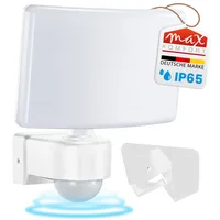 LED Außenleuchte mit Bewegungsmelder Weiß, 30W, Neutralweiß 4000K, IP65, Schwenkbar, Bewegungsmelder- Steuerung weiterer Leuchten bis 500W | SUN2200