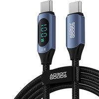 AdroitGoods 5a/100w Nabíjecí/datový kabel Usb-C - Pd 100W - Rychlý nabíjecí kabel - opletený nylon 2 metry