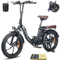E-bike 20 zoll klapprad Rostfreie Aluminiumlegierung 18 Ah Akku bis zu 120 -150 km e bike 250 W Elektrofahrrad 25 km/h Citybike 7 Gang, Schwarz
