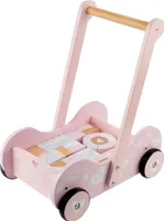 PLAYTIVE® Holz-Schiebewagen »Nordic« rosa inkl. 30 Holzbausteinen