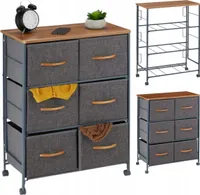 Mobilná komoda Relaxdays so 6 zásuvkami, sivá elegancia - variabilný úložný priestor na kolieskach, výška 74,5 cm, ideálne riešenie pre vašu domácnosť alebo kanceláriu.