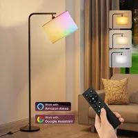 RGB Stehlampe Wohnzimmer Led Dimmbar, Modern Standing Lamp Mit Lampenschirm, Wifi Alexa Standlampe Leselampe Für Schlafzimmer Wohnzimmer Büro