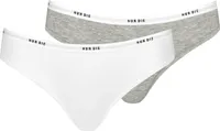 NUR DIE unterhose unterwäsche basic klassisch Soft Sportiv graumelange/weiß L (Damen)