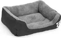 Katzenbett / Hundebett - Korb - Schwarz / Grau - 42 x 32 CM - Waschbares Hundekissen / Katzenkissen