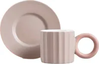 HOMLA YELLY Tasse mit Untertasse beige 0,1 l