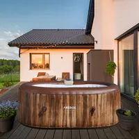 AREBOS Whirlpool | Nafukovací | Vnitřní a venkovní | 190x120 cm oválný | 2 osoby | 90 masážních trysek | s vyhříváním | 550 litrů | Včetně krytu