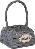 WANDERLUST DECO Grauer Weidenkorb 17x17x28h cm