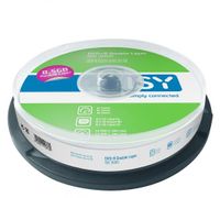 ISY DVD-R 10x Double Layer Rohlinge - 10er Spindel, 8x Speed, 8,5 GB Kapazität, Cakebox