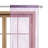 wometo Fadenvorhang Türvorhang Fäden 90x245 lila violett - Stangendurchzug OEKO-TEX kürzbar waschbar uni einfarbig in vielen bunten Farben