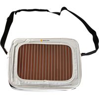 SunWizzard Tasche mit Solaranlage Umhängetasche Damen Herren Solar Powerbank für Smartphone Camping Notebook Tasche, Farbe:weiß/schwarz