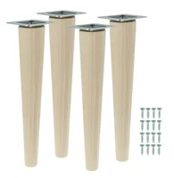 Möbelfüße 35 cm Höhe Holzfüße gerade aus Buche Holzmöbelfüße Tischbeine Möbelbeine Holz Schrank Beine Kegel 4 Stück