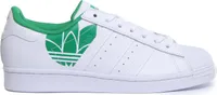 Adidas Superstar Lässige Turnschuhe aus Leder zum Schnüren für Männer Weiß Grün – 9.5 Vereinigtes Königreich - 44 EU - 10 US / Weiß Grün