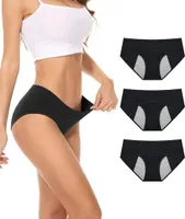 3 Stück Slips Damen Unterhosen Perioden Unterwäsche Baumwolle,mittlerer Taille,Postpartum Panties Menstruation Komfortabel Easy Clean,Größe: XXL