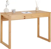 Schreibtisch NOAH mit 2 Schubladen aus Massivholz in Naturfarben. Robuste Computertische, möbel für arbeitszimmer, Arbeitstisch mit Stauraum, büromöbel