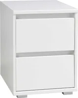 Nachttisch - Weiß matt - B 40 cm - mit 2 Schubkästen
