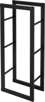 Kovový stojan na palivové drevo ML-Design, 40x100 cm, čierny, interiér/exteriér, stojan na palivové drevo z lakovanej ocele