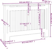 vidaXL MDF Heizkörper-Abdeckung Heizkörperverkleidung 112 cm, weiß