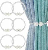 Pcs Magnetische Vorhang-Raffhalter mit Perlen, magnetische Vorhang-Raffhalter, Dekoration für Büro, Zuhause, Hotel (weiß)