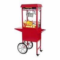 Popcornovač Royal Catering s vozíkem - červený