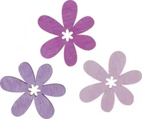 Drewniane kwiaty rozsypane dekoracja stołu kwiaty fioletowy/różowy Ø4cm 72 szt