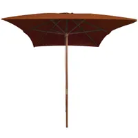 vidaXL Sonnenschirm mit Holz-Mast 200x300 cm Terrakotta