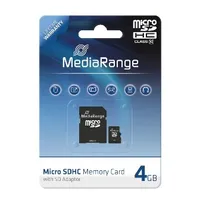 MediaRange SD MicroSD Card 4GB SD CL.10 wraz z adapterem