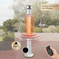 Klarstein Infrarotheizung, Heizstrahler für den Innenraum, Infrarotheizung Standgerät, Sicher Elektroheizung mit Oszillation, Energieeffiziente Heizung mit IP44, Terrassen-Heizstrahler, 2000 Watt