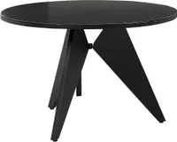 BELIANI Gartentisch Schwarz Aluminium ⌀ 110 cm für 4 Personen Keramikglasplatte Rund X-Beine Outdoor Terrasse Balkon Möbel Garten Ausstattung